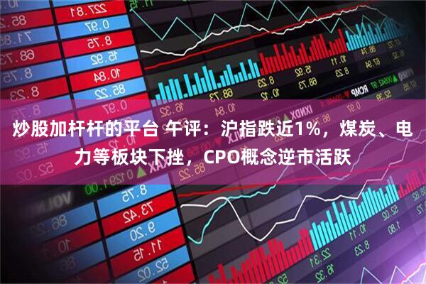 炒股加杆杆的平台 午评：沪指跌近1%，煤炭、电力等板块下挫，CPO概念逆市活跃